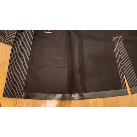 Mackintosh 104 Pinstripe Wool Overcoat - Velvet Trim (Made in Scotland) - Picture 5 of 9